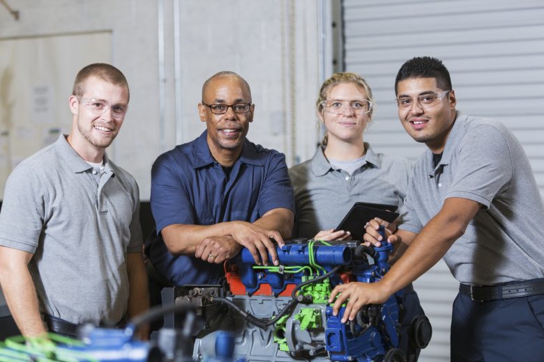 A group of employees work together to improve their safety habits