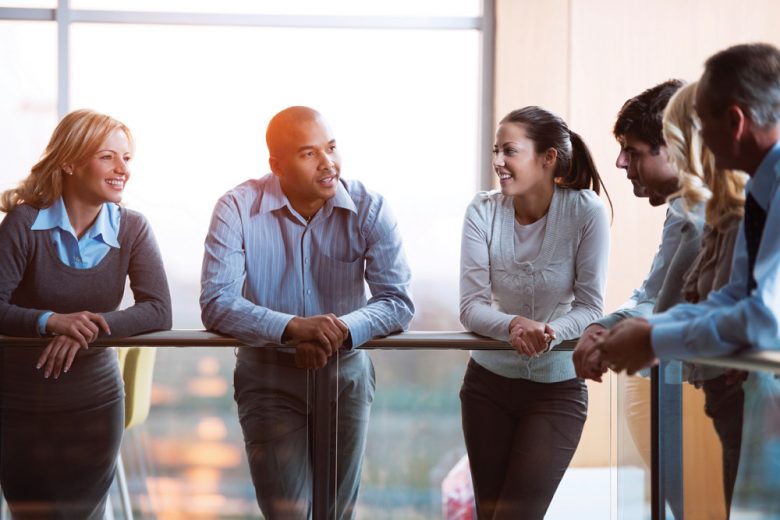 People network between sessions at a safety conference