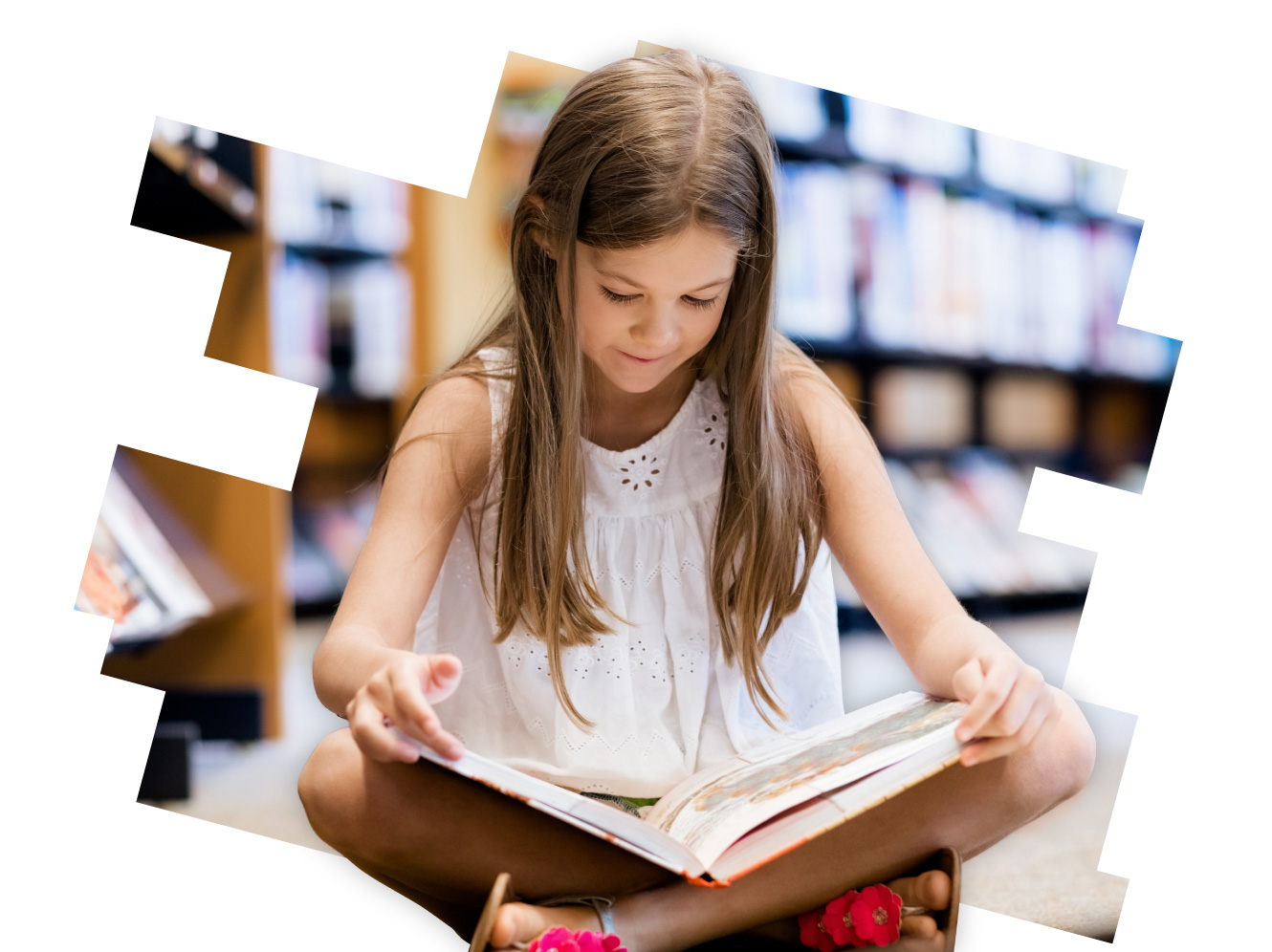 Child reading a book