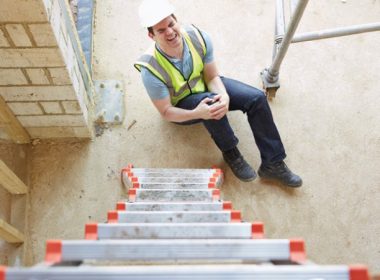 A man who fell off a ladder