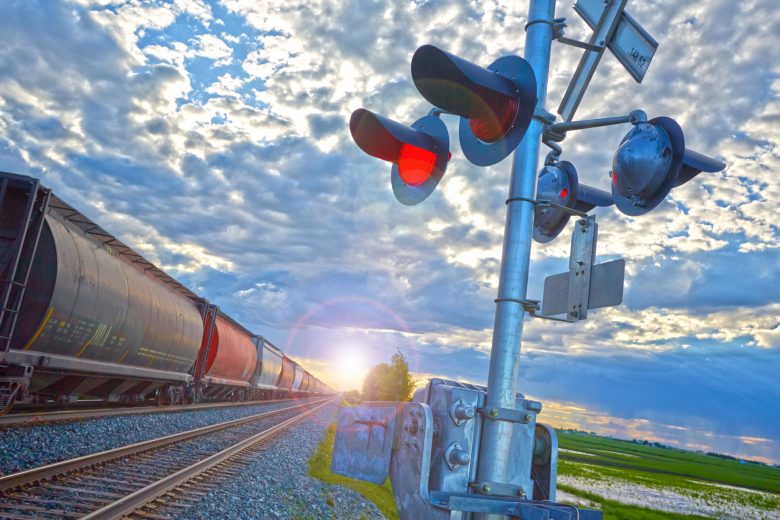 Railway tracks and tanker cars