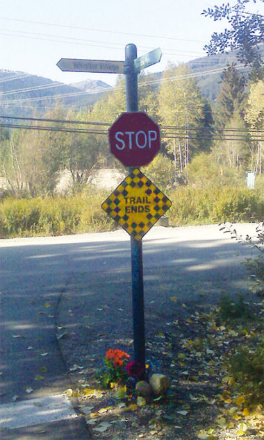 Memorial at an intersection