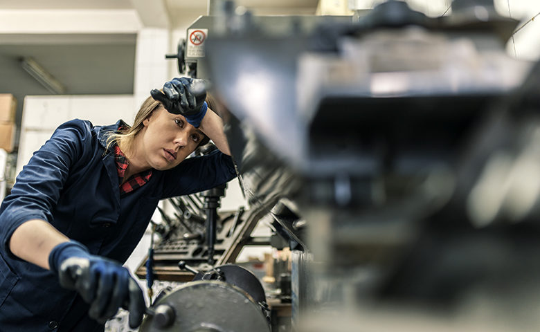 Fatigued mechanic worker