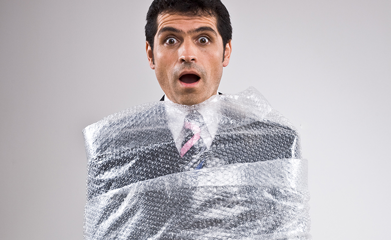 Bubble-wrapped employee